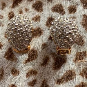Diamond cluster clip earrings